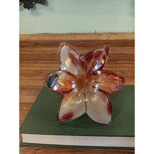 Murano Glass Flower With Twisted Stem W/Original Sticker